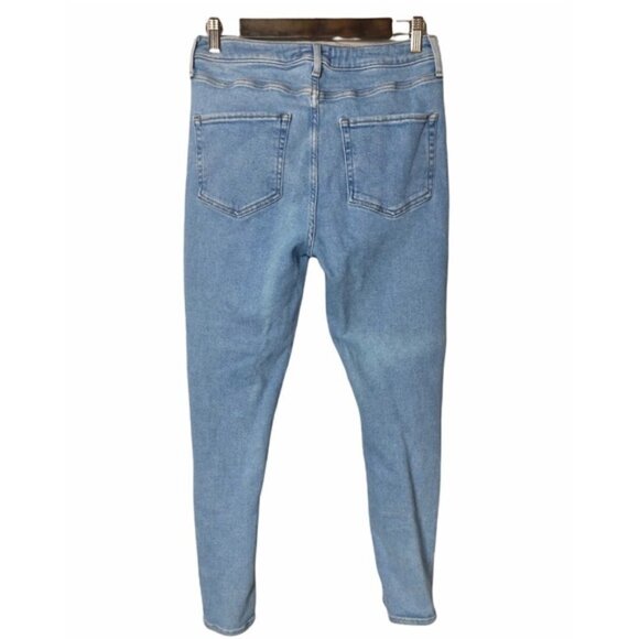 Forever 21 Light Wash Distressed Knee High Rise Skinny Jeans 31 - Picture 2 of 6